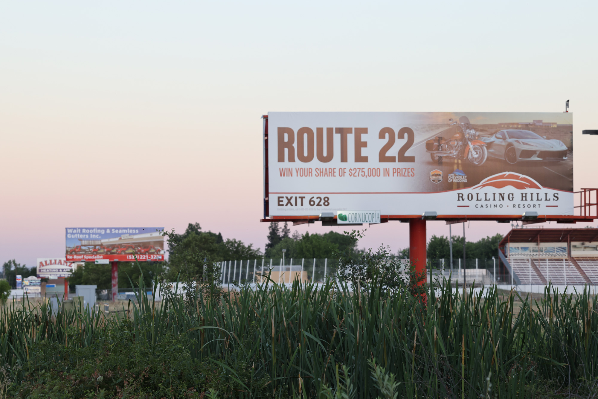 Billboard advertisement along Route 99